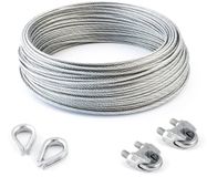 Lot DQ-PP Staalkabel Set 2 - 3 mm 6x7 middelzacht - 200 meter - Gegalvaniseerd Staal