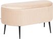 Atmosphera Solaro fluwelen bankje met opbergruimte - 100x40x53cm - Beige