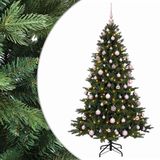 vidaXL Sapin de Noël artificiel avec boule 210 cm 300 LED Blanc chaud