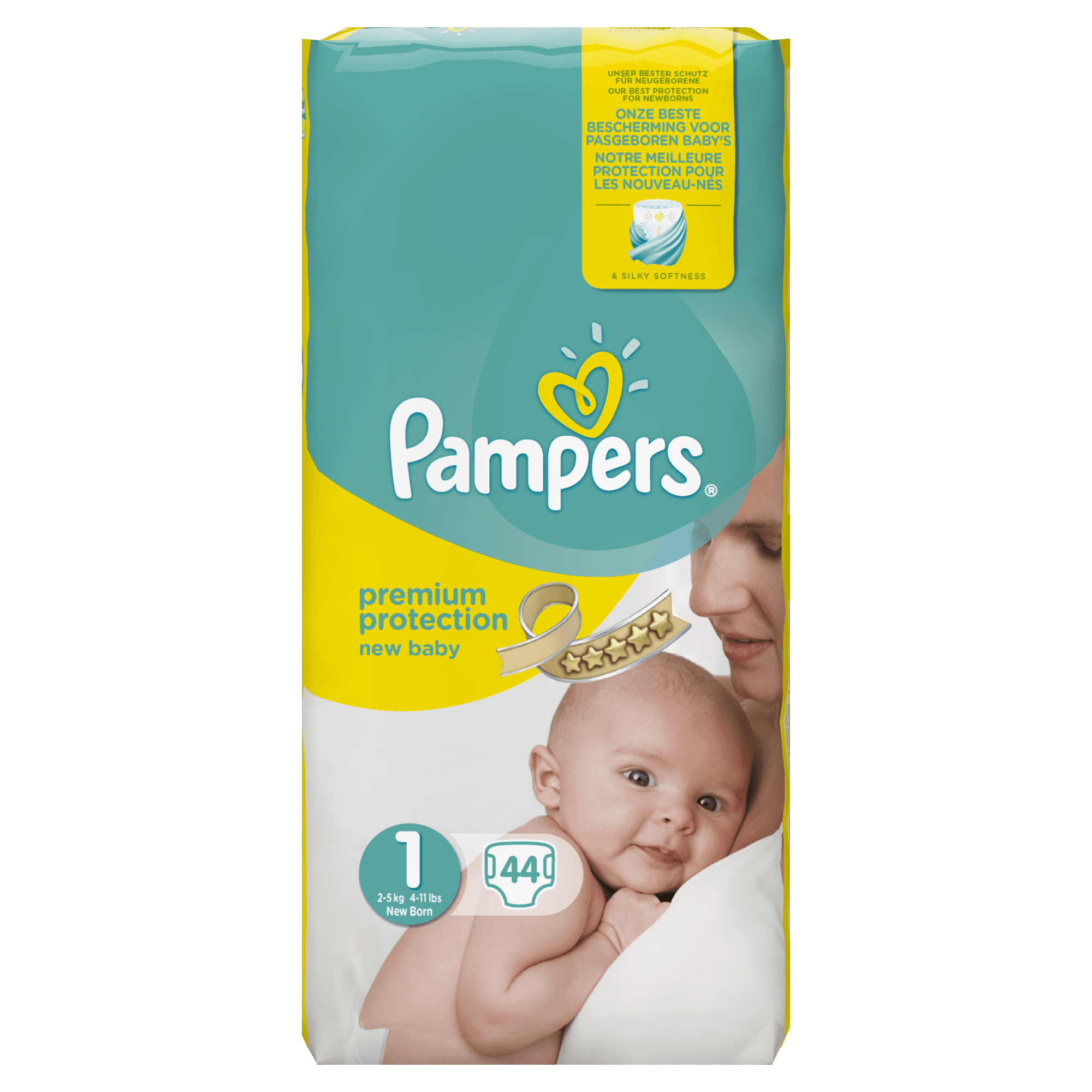 Pampers Premium Protection Maat 1 (2-5kg) - 88 luiers (2x44)