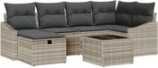 vidaXL Salon 7-delig Gris clair/Gris foncé Polyrattan