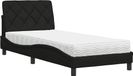 Maison Exclusive - Lit avec matelas, noir, 90x190 cm, rembourré