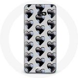 Maniacase Hoesje voor Samsung Galaxy A3 2016 Zwart hart achtergrond