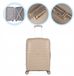 Merkloos / Sans marque KADVA Brava rijstkoffer 78L, harde schaal, 67,5x45x27,5cm, beige
