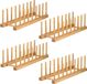 Famanu Set de 4 égouttoirs en bambou pour placard – égouttoir à assiettes/support de couvercle de pot – aussi pour bol, tasse, planche à découper