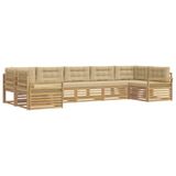 vidaXL Buiten bankenset 7 st Wit en Beige Massief Acaciahout