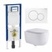 Geberit QeramiQ Dely Swirl Toiletset - 36.5x53cm - Geberit UP720 Duofix Sigma inbouwreservoir - slim zitting - bedieningsplaat Sigma wit - ronde knoppen - glans wit