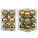 Cosy&Trendy Kerstversiering Kerstballen Goud Mat/Glans Mix 6/8 cm - 36 stuks