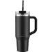 BODUM TRAVELMUG Gobelet de voyage avec anse et paille en silicone (noir)