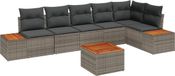vidaXL Banc de jardin 6 places gris polyrotin
