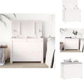 vidaXL Opbergbox wit 60x32x45,5 cm massief grenenhout