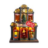Avilia - Geanimeerde kerstman met ledlampjes en kerstmuziek voor feestelijke decoraties en lichtgevende decoraties, handbeschilderd en eenvoudig te bedienen met USB-kabel inbegrepen