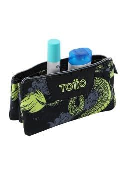 TOTTO Etui met 3 vakken, motief: Dragony, Blauw, Schooletui