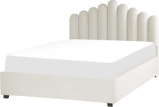 VINCENNES - Bed met opbergruimte - Wit - 140 x 200 cm - Fluweel