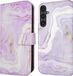 iMoshion Book Case Hoesje Samsung Galaxy S23 FE - Paars / Purple Marble - Met Pasjeshouder