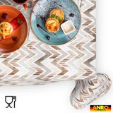 ANRO Tafelkleed Zigzag Bruin 180x140cm