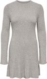 ONLY - ONLMICHELLA LIFE LS O-NECK DRESS KNT - Dames - Mini jurken - Medium Grey Melange - XS