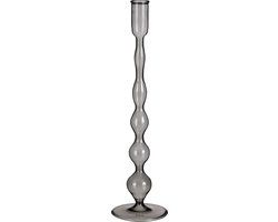 Mica Decorations Trent Candleholder - H33 x Ø9 cm - Dark Grey - Glass