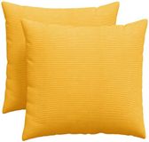 vidaXL - Zitkussens - 2 stuks - Lichtgeel - 50 x 50 cm - Corduroy stof