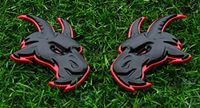 Paar Hellcat Paar Aangepaste Hoofd Emblemen 3D Badges Vervanging voor TRX Ram 1500 Fender Badge Hellcat (Redline)