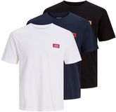 JACK&JONES - JJRUSH TEE SS CREW NECK 3PK MP Heren T-shirt - Zwart - XXL
