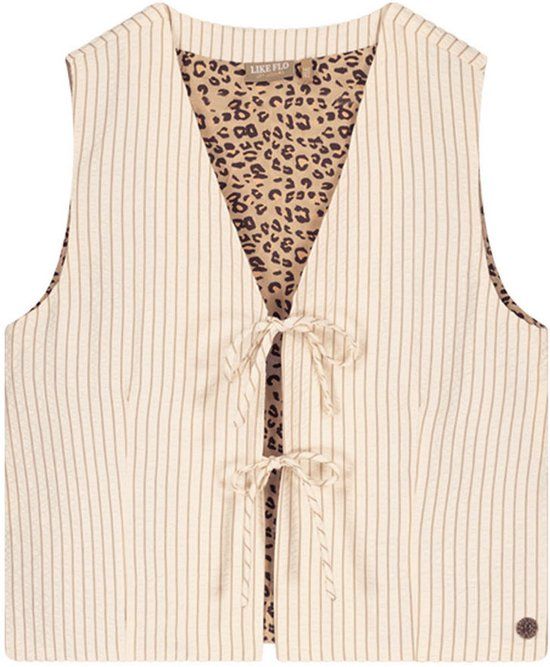 Like Flo Zomer Gilet Meisjes Teens - Creme - Strik - Cameron