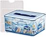 Boîte de rangement PP Classic sans marque avec poignée et grille, 6,5 l, 295 x 230 x 138 mm, boîte de conservation 100 % hermétique et étanche, système de fermeture intelligent, boîte de rangement avec couvercle