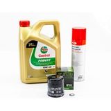 Castrol Kit d'entretien de vidange pour Kawasaki Kle 500 de 1991 à 2007 - Power 1 10w-40 4l