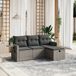 Maison Exclusive - Ensemble de meubles de jardin 4 pièces avec banc et coussins, gris, en polyrotin