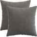 vidaXL - Kussensloop - 2 stuks - HEERLEN - Donkergrijs - 45 x 45 cm - corduroy