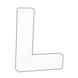 Décopatch AC741Cpack - Un Lot de 5 supports en papier blanc mâché 1,5x10,5x12 cm, Petite lettre L