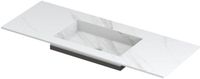 Wastafel INK Post Wastafel Keramische Slab Envelop Bak Midden Zonder Kraangat - 1200x450x10 mm - Calacatta Mat