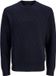 Jack & Jones Gebreide pullover Gestructureerd Lange mouw Ronde hals Katoen Herfst/Winter Heren M Navy