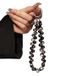 Icecat Bracelet / cordon pour téléphone avec perles de cristal - 14cm - Noir