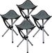 Sunnydays trépied pliable tabouret - 4x - gris foncé - métal - 32 x 43 cm - Chaise de camping - Tabouret de pêche