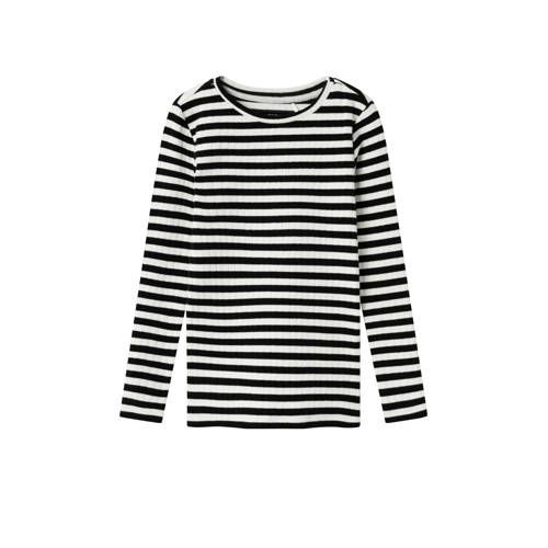 NAME IT MINI NMFSURAJA gestreepte longsleeve - zwart/offwhite