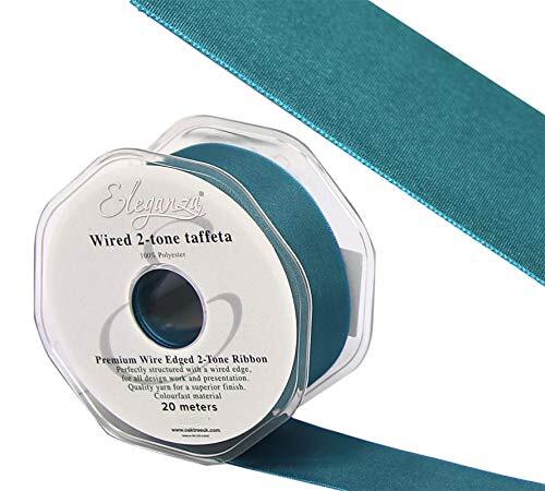 Eleganza 2-Toon Taffeta Blauwgroen, 38mm x 20m