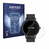 Savvies - Screenprotector voor Horloges (Rond, ø: 37 mm) - Folie Beschermfolie transparant 6 Stuks
