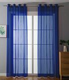 Set Stores Set van 2 gordijnen met inslagringen, transparant "Uni" gordijn H x B 175 x 140 cm koningsblauw