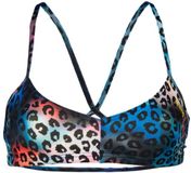 Arena Dames zwemkleding top Live R neon blauw multi/gele ster