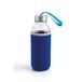 Quid Quidate glazen transportfles met neopreen hoes, 0,40 l, blauw