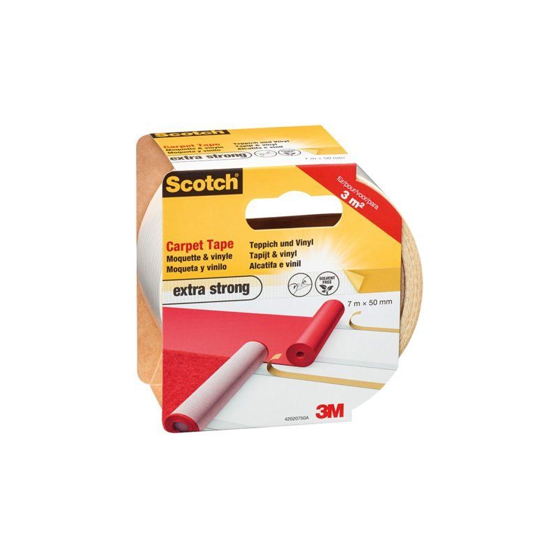 Scotch extra sterke tapijttape ft 50 mm x 7 m blisterverpakking