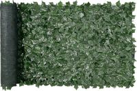 VEVOR Privacyhek 99x249cm Kunstgroen Privacy Klimopschutting met Gaasachterwand En Verstevigde Verbinding Kunsthagen met Wijnbladeren Als Decoratie voor Tuin En Erf
