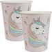 Santex Feest wegwerp bekertjes - Eenhoorn Thema - 20 stuks - 270 ml - Lichtroze