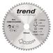 Trend Wood verstekzaagblad, 255 mm diameter, 30 mm boring, 60 tanden, 2,4 mm snijvoeg, -5° haak, TCT, fijn oppervlak, CSB/CC25560