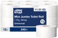 Tork 110163 T2 Toiletpapier jumbo mini Advanced 1laags wit 240 mtr x 10 cm pak à 12 rol