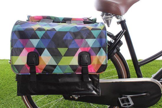 BECK Classic Colored Triangles Double Pannier Bag - 46L - Polyester - Rear