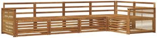 vidaXL Hoek loungeset 5-delig Naturel Massief Acacia Hout