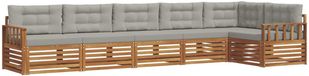 vidaXL Buiten bank set 6 st Natuurlijk en Licht Grijs