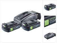 Festool energieset 2x BP 18 Li 3,0 C accu 18 V 3,0 Ah / 3000 mAh Li-Ion ( 2x 577658 ) + TCL 6 oplader ( 201135 )